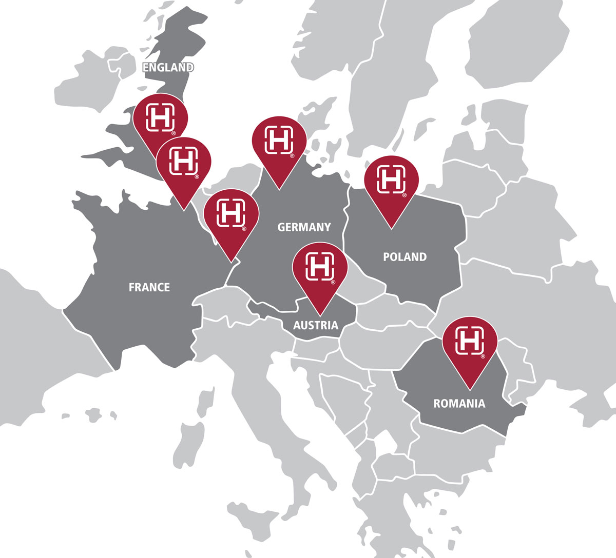 Hendrickson EU Location Map